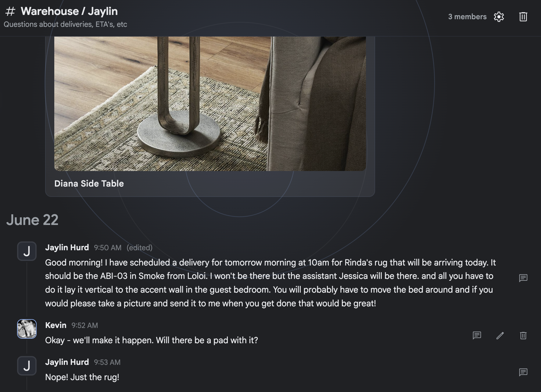 Orbital Chat channel with text and voice/video rooms