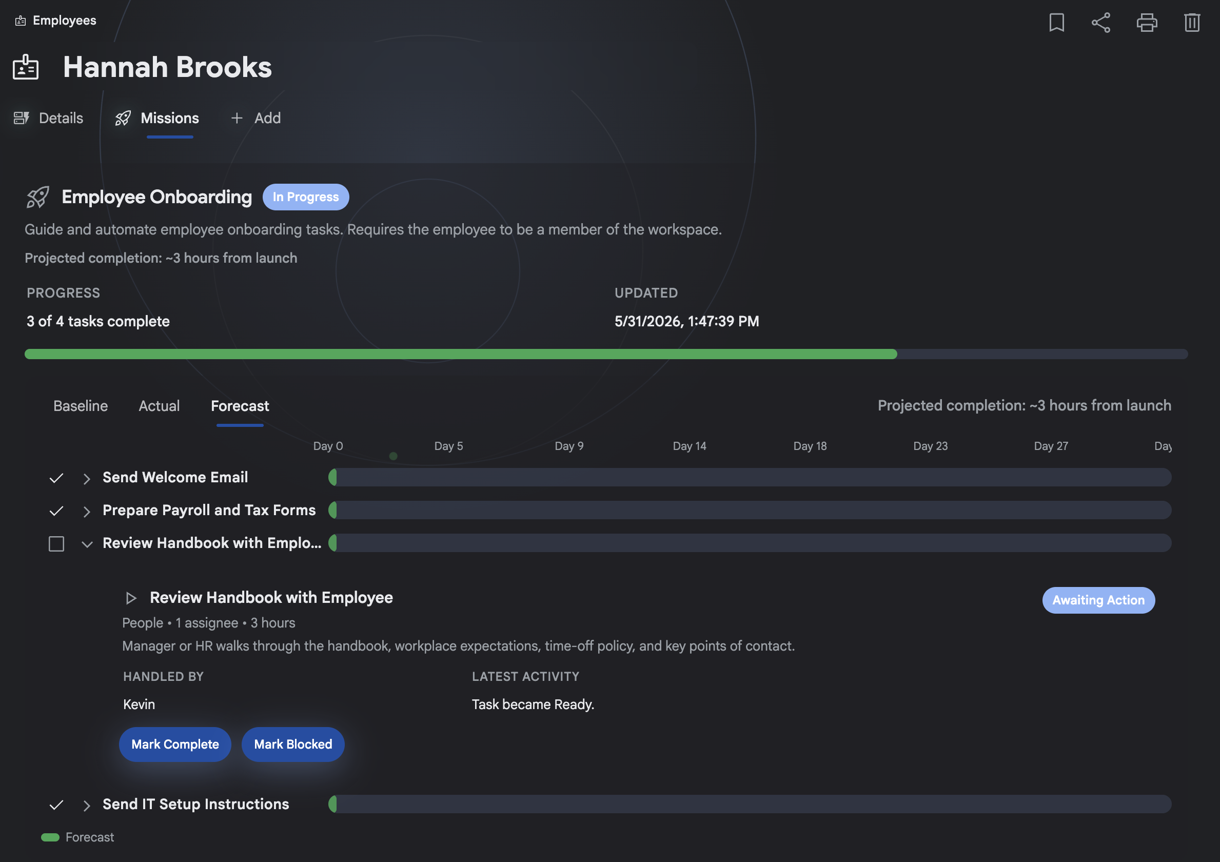 Orbital Missions automates repeatable workflows on real records